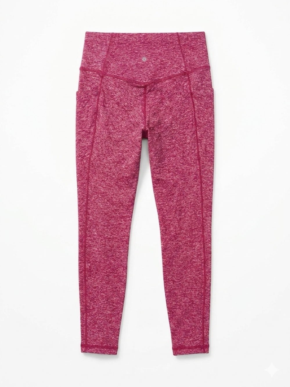 Athleta Salutation Stash Pocket High Rise Leggings Cranberry Red Heather S - Picture 2 of 5